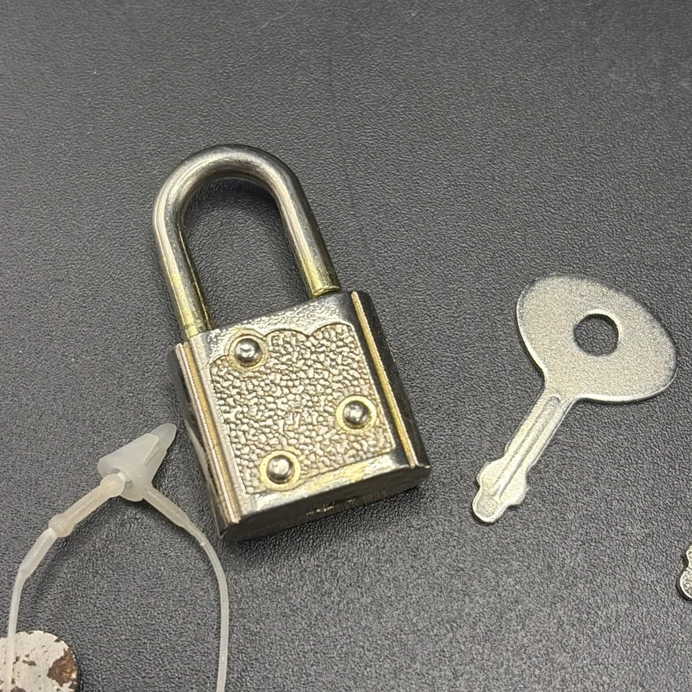 VTG Mini Pad Lock Padlock Suitcase Lock and Key Bundle 60s Antique Diary